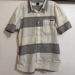 Mens Oakley Button Up Shirt Short Sleeve Blue Gray Colorblock Size Large